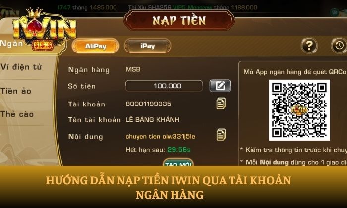 Hướng dẫn nạp tiền iWin